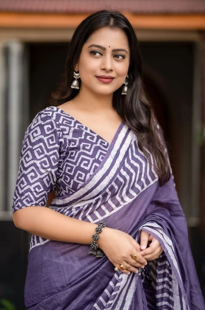 Chanderi Batik (Dusky Lavender)